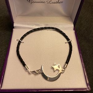 Sterling Silver & leather bracelet